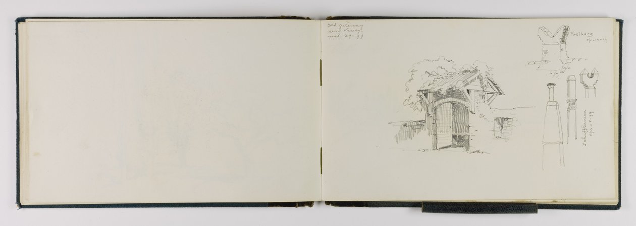 (Cuaderno de bocetos) Antiguo portal cerca de Vevey/Frieburg/Schaffhausen de George Elbert Burr