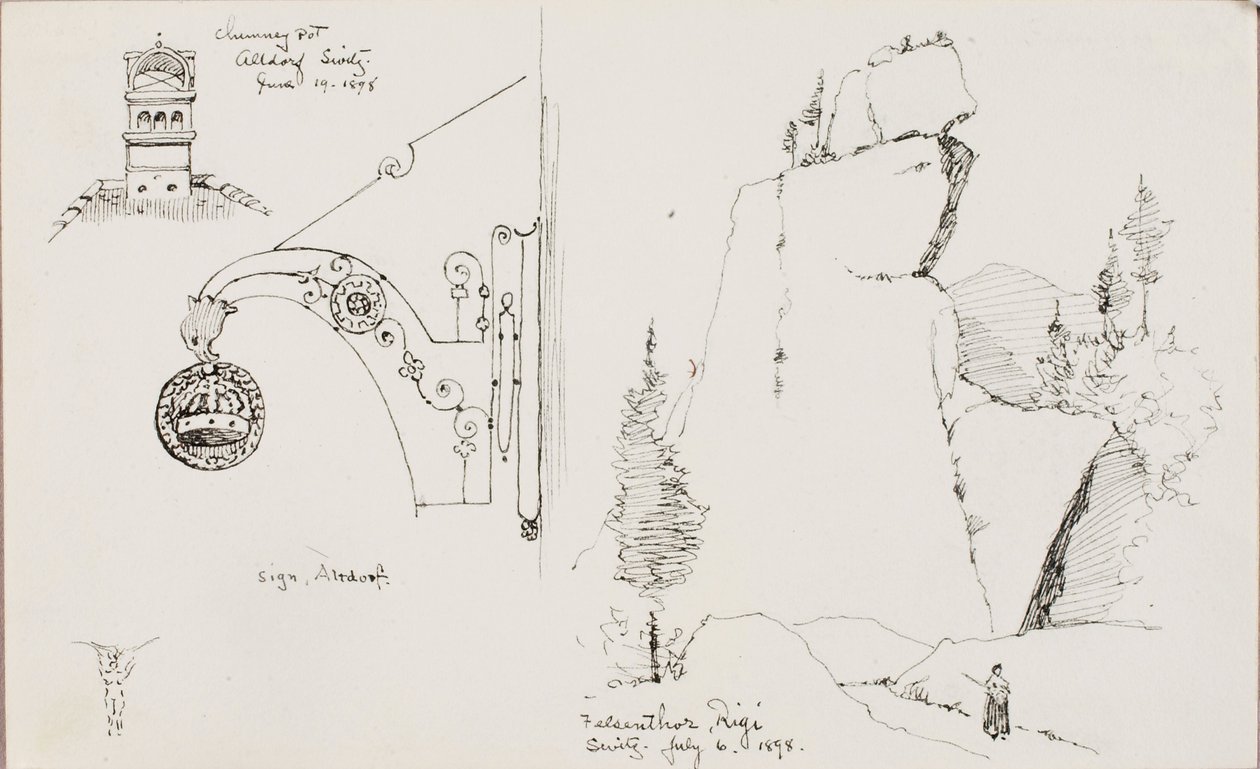 Chimenea, Altdorf, Suiza/Felsenthor, Rigi, Suiza de George Elbert Burr