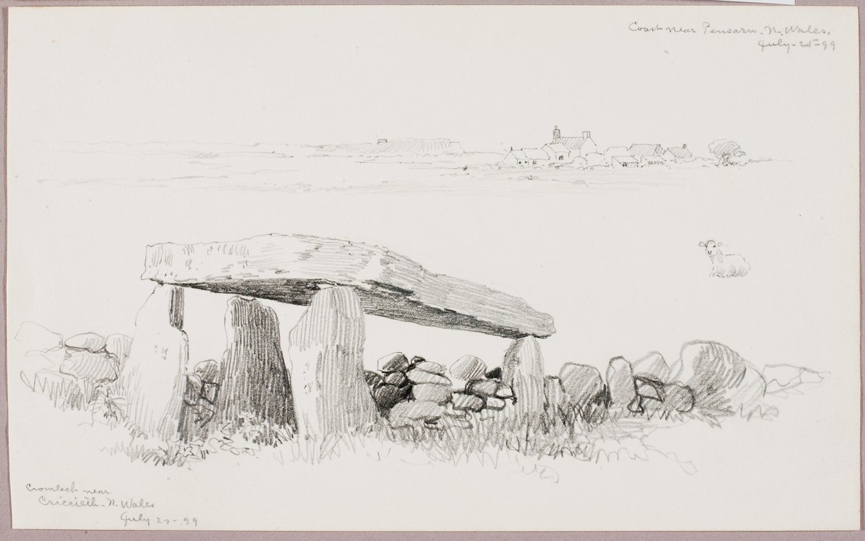Cromlech cerca de Criccieth, Gales del Norte/Costa cerca de Pensarn, Gales del Norte de George Elbert Burr