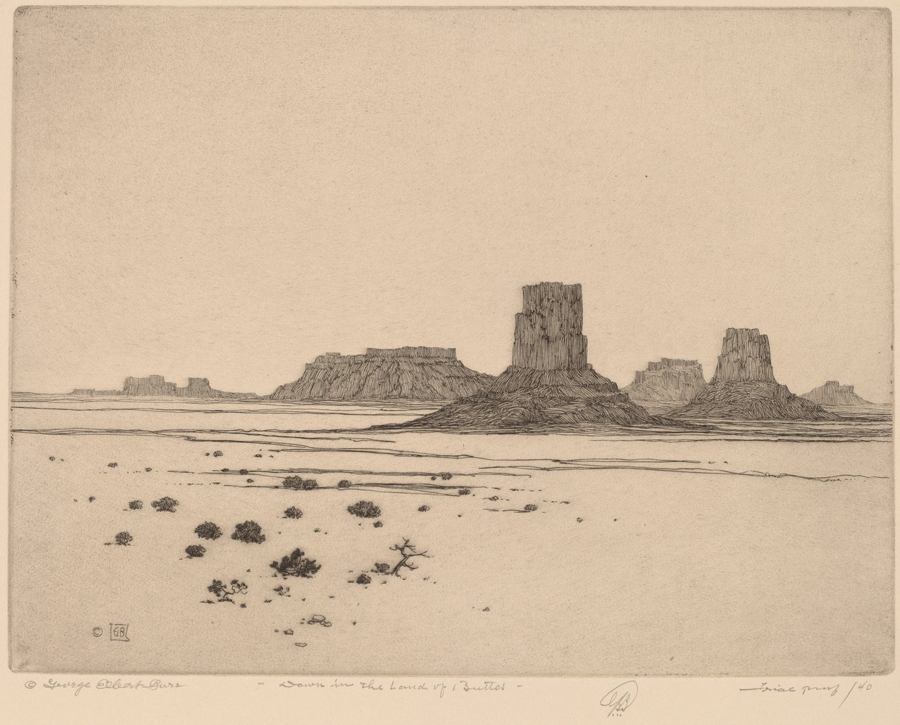 Amanecer en la Tierra de los Buttes de George Elbert Burr