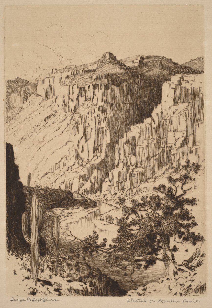 Boceto en Apache Trail, Arizona de George Elbert Burr