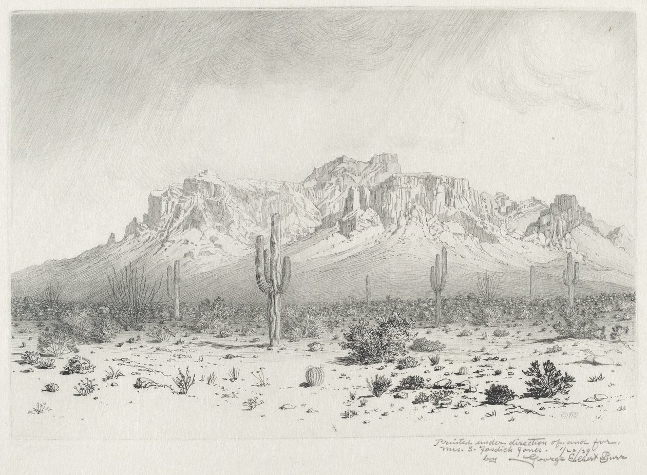 Montaña de la superstición, Sendero Apache, Arizona (n.º 1) de George Elbert Burr