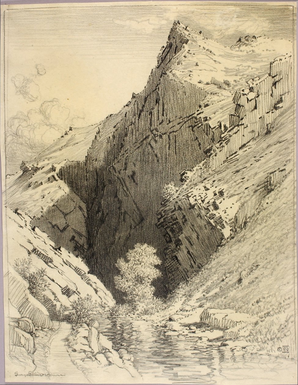 Sin título (dibujo de transferencia para Bear Creek Canyon, Denver, Colorado) de George Elbert Burr