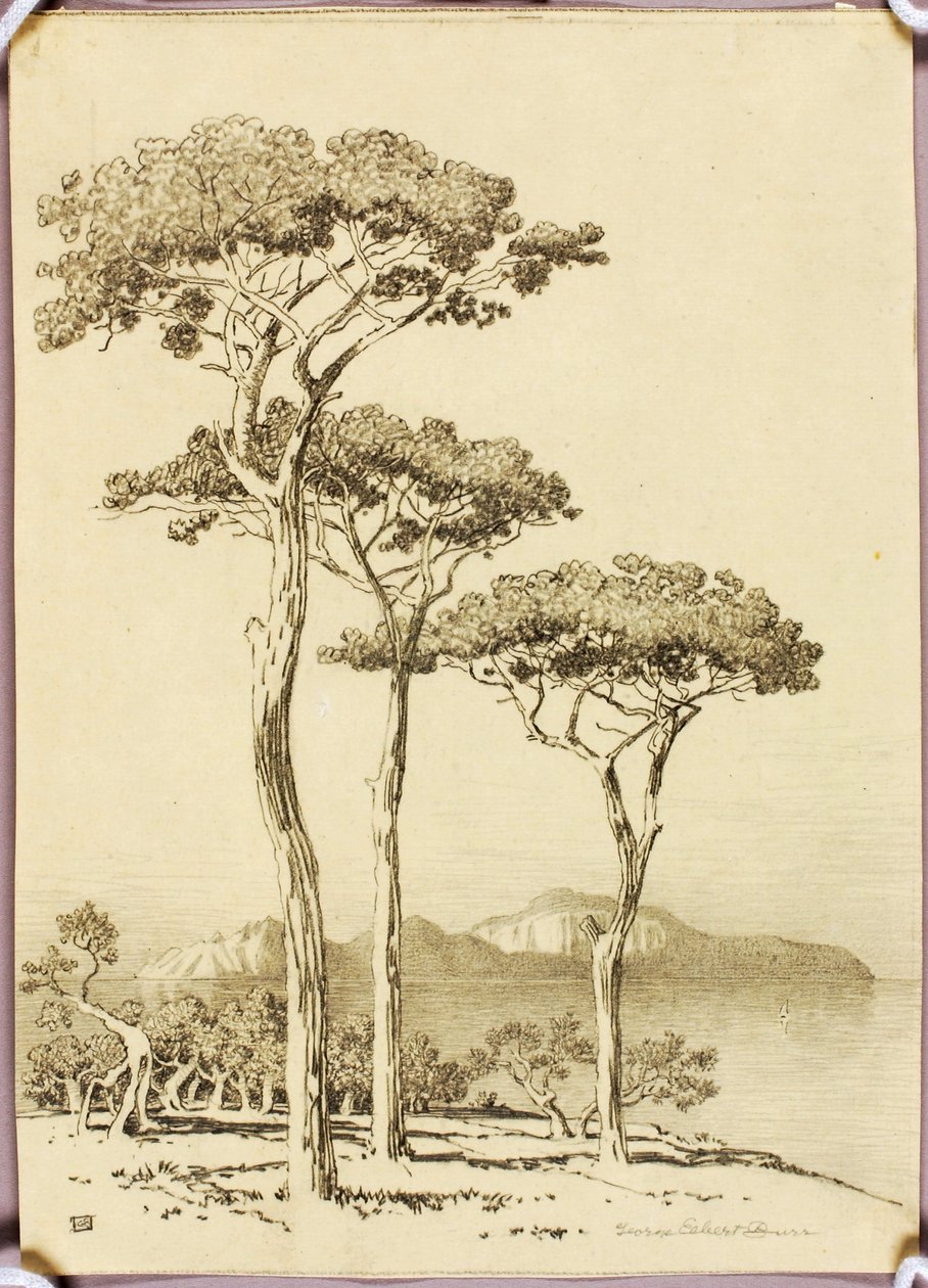 Sin título (dibujo de transferencia para «Capri desde Sorrento») de George Elbert Burr