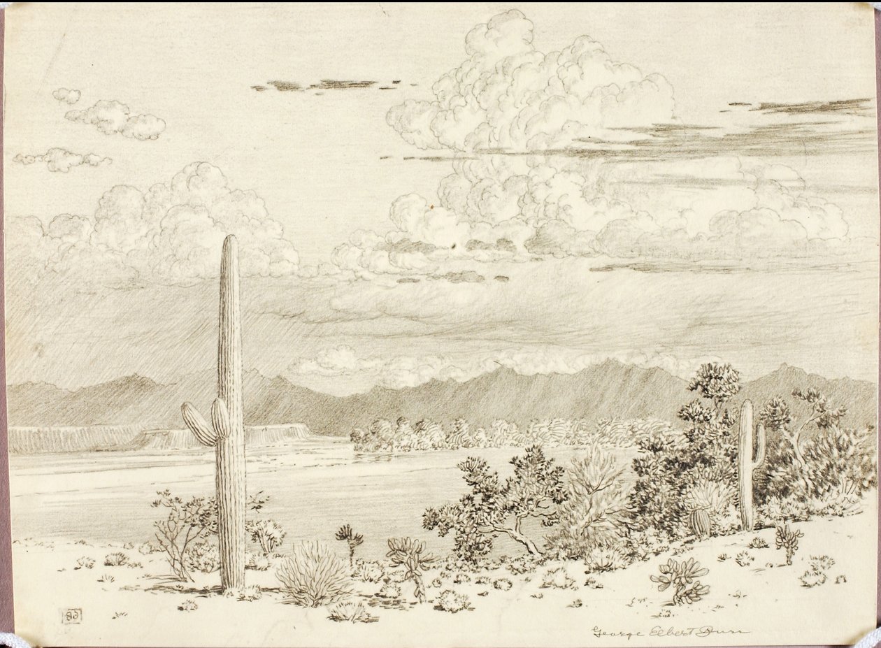 Sin título (dibujo de transferencia para el río Verde, Reserva Apache, Arizona) de George Elbert Burr