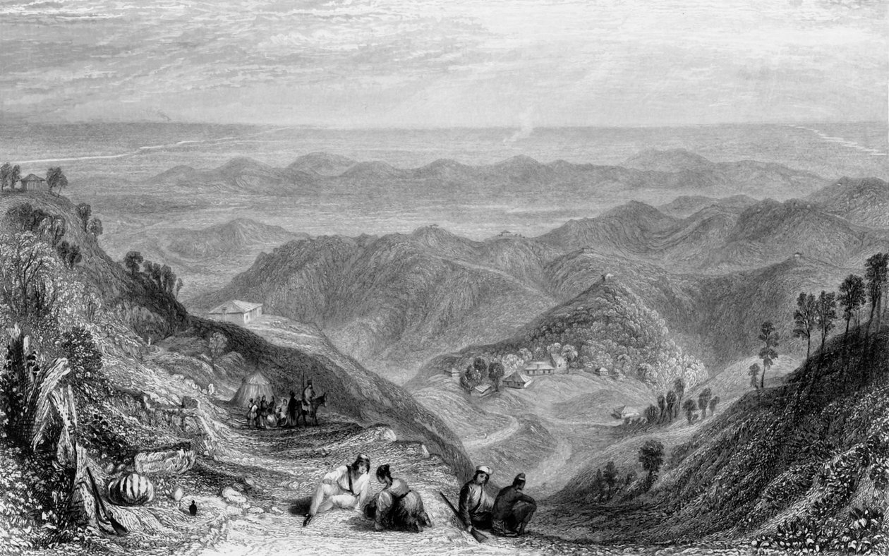Mussooree y el Dhoon, desde Landour, 1838 de George Francis White