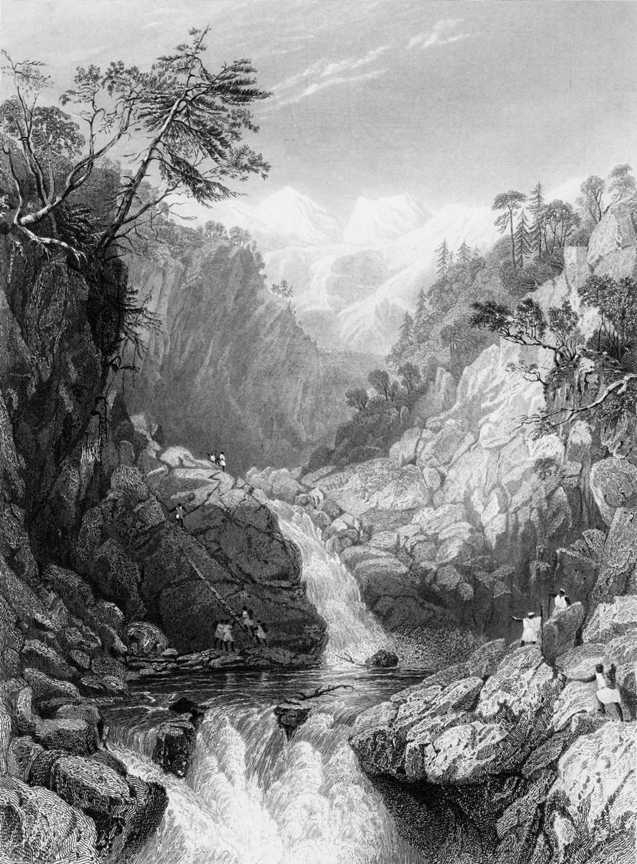 Vista cerca de la fuente del Jumna, 1838 de George Francis White