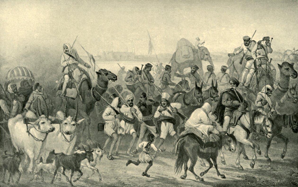 Auxiliares Nativos Apresurándose a Delhi, c1850s, 1901 de George Francklin Atkinson