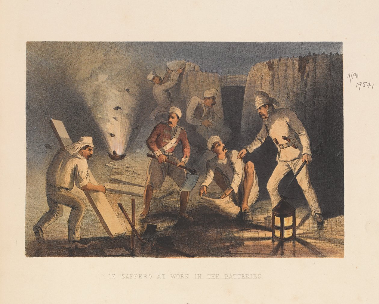 Zapadores trabajando en las Baterías, 1857 de George Francklin Atkinson