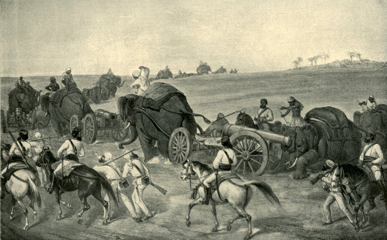 El avance del tren de asedio a Delhi, 1857, 1901 de George Francklin Atkinson