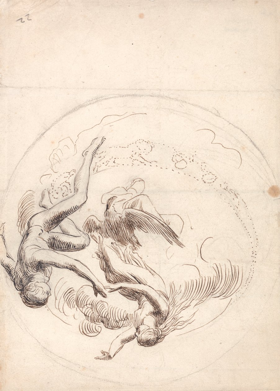 Estudio para la decoración de un techo circular de George Frederic Watts