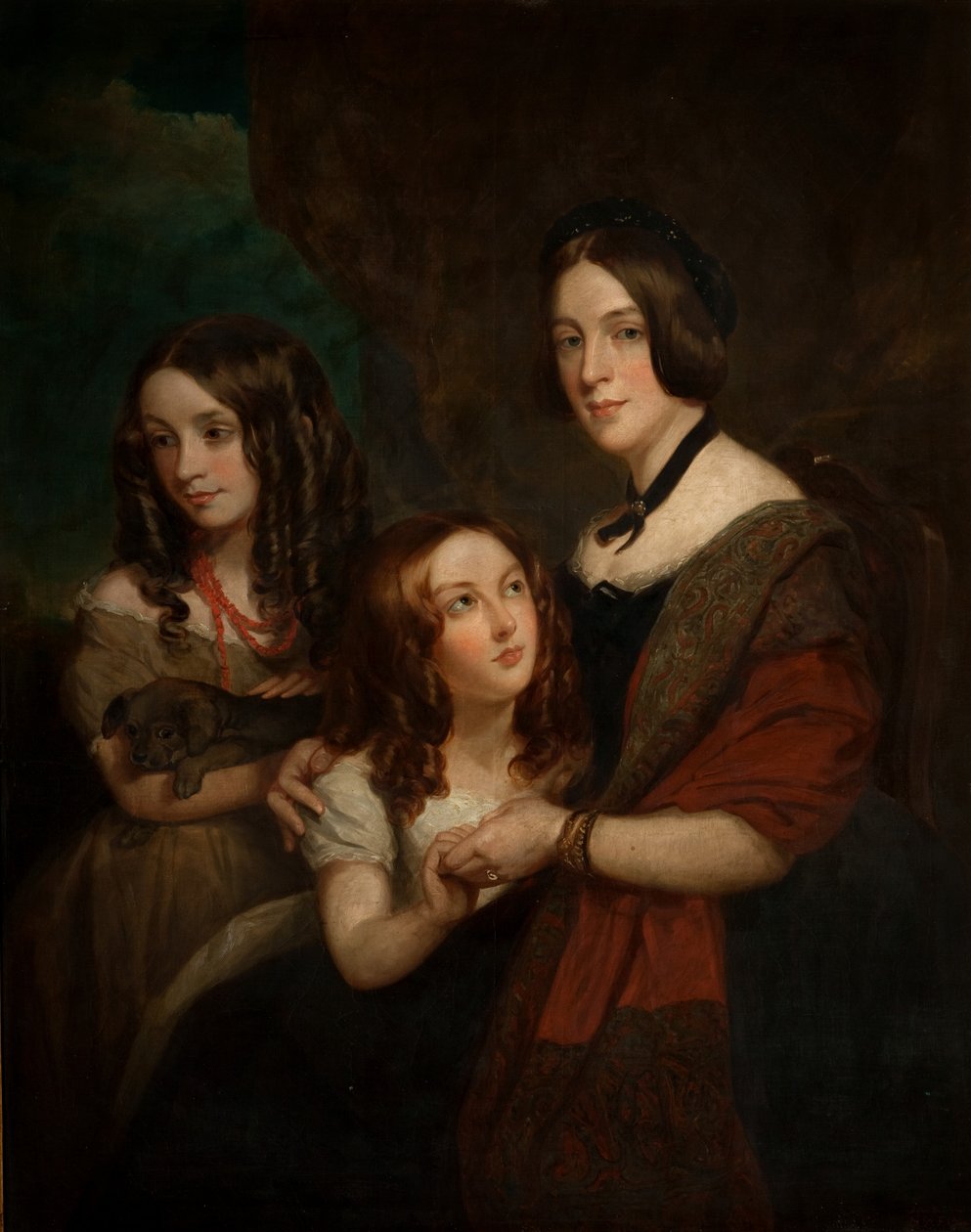 Lady Caroline Towneley con dos de sus hijas, Caroline y Emily (copia de Francis Grant), 1860 de George Frederick Clarke