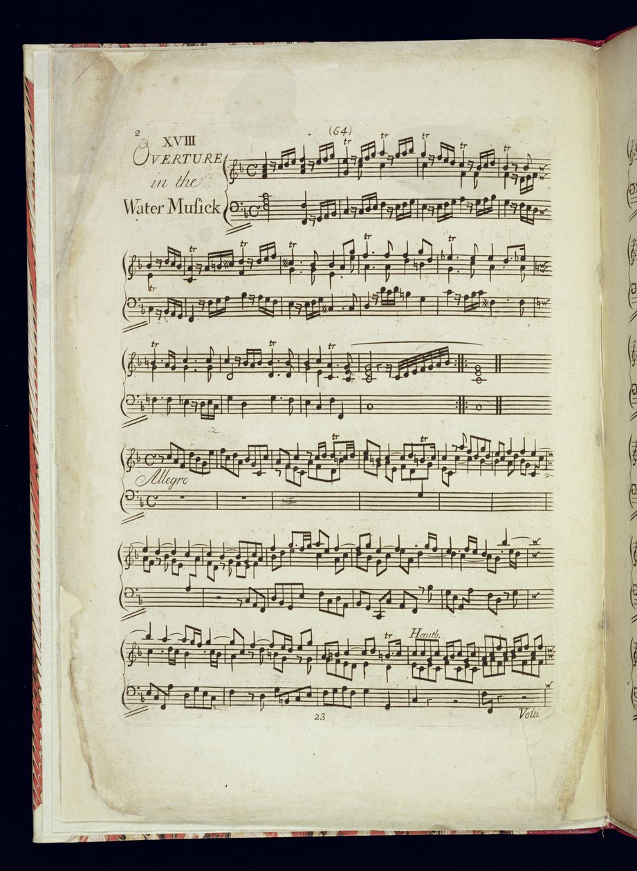 Mu.Ms.447.p2 Página 1 de La Música Acuática de George Frederick Handel