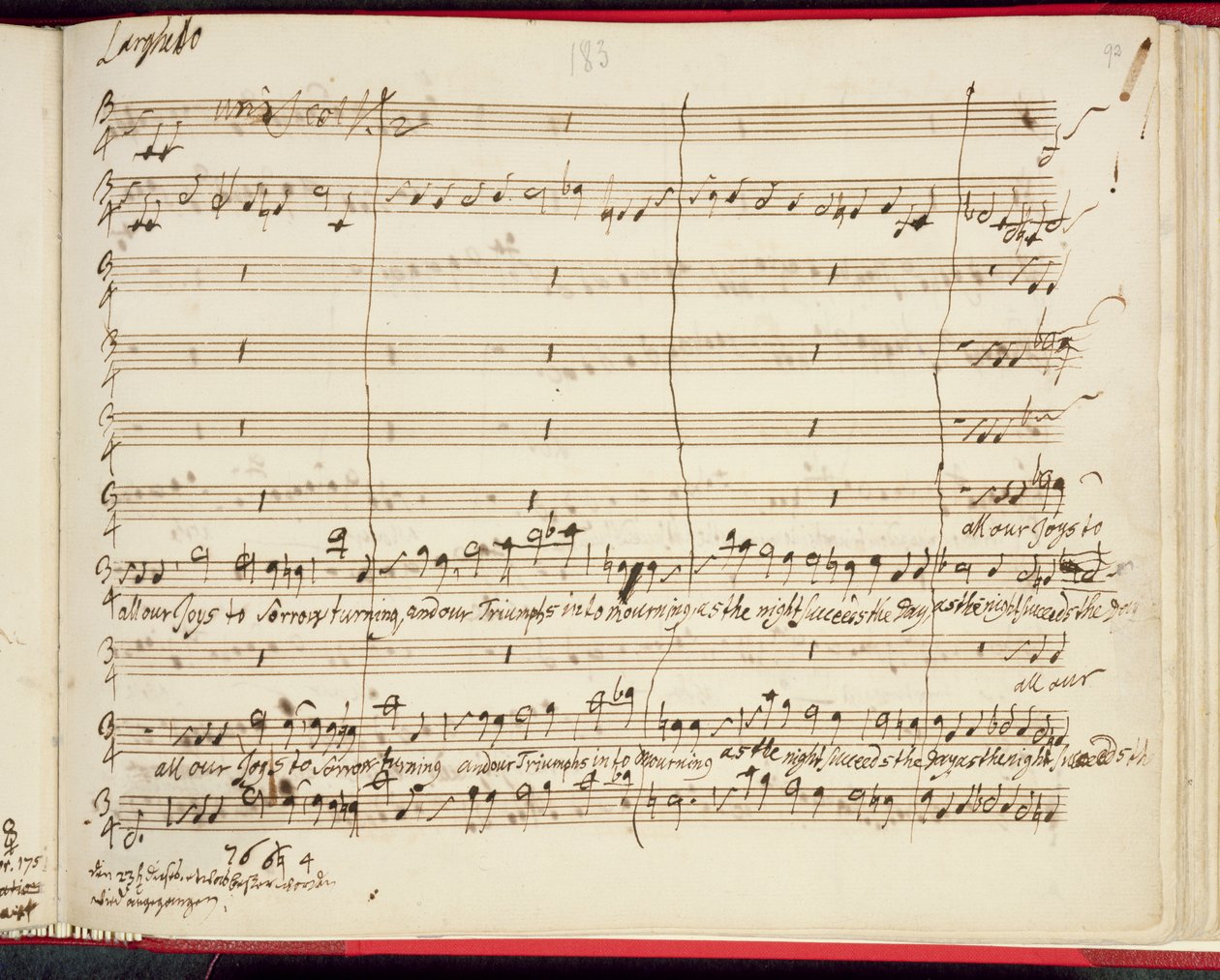 Partitura original de El último oratorio de Haendel, Jefté de George Frederick Handel
