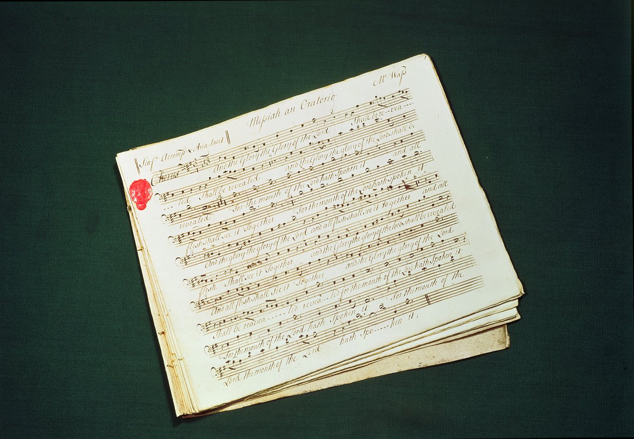 Partitura original de El Mesías de George Frederick Handel