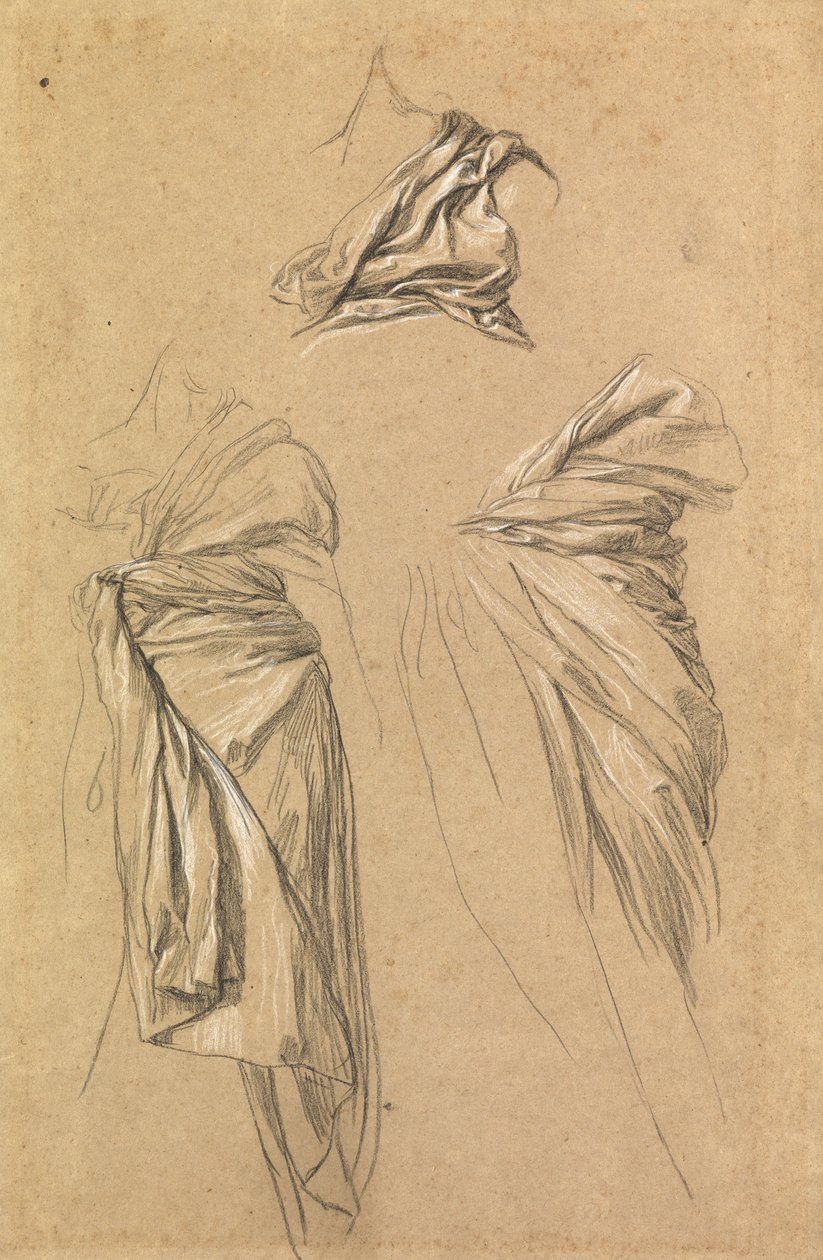 Estudios de drapeado para la figura de la Muerte en "Tiempo, Muerte y Juicio", 1865-66 de George Frederick Watts