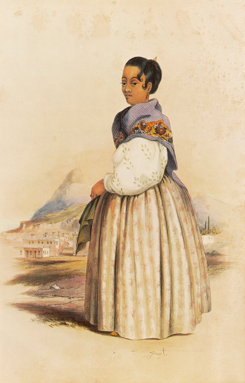 Nazea, esposa de Karel, un respetado sacerdote malayo de Ciudad del Cabo de George French Angas
