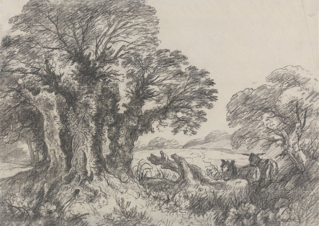 Paisaje con burros de George Frost