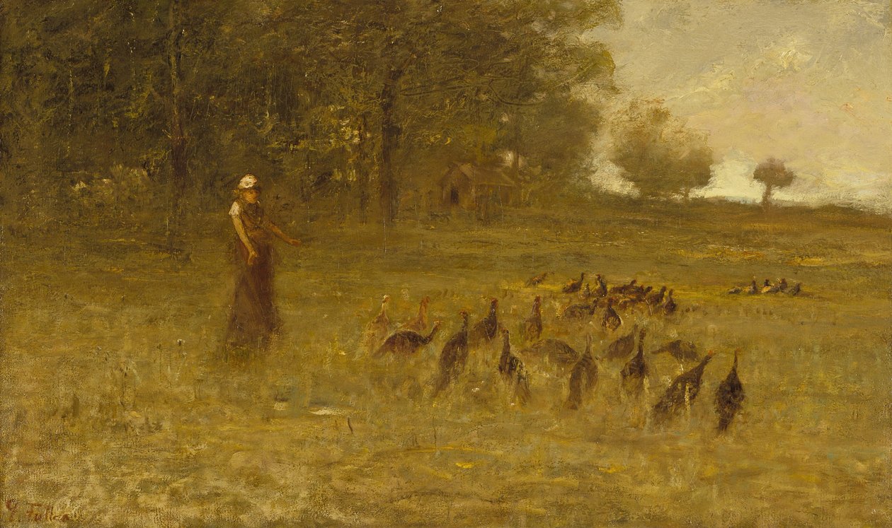 Niña con pavos de George Fuller