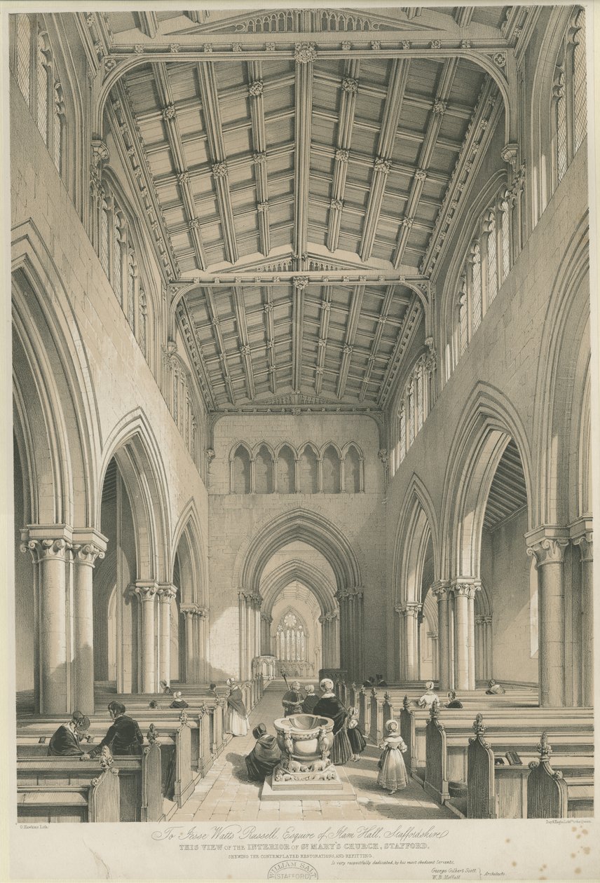 Stafford - Interior de la Iglesia de Santa María de George Gilbert Scott