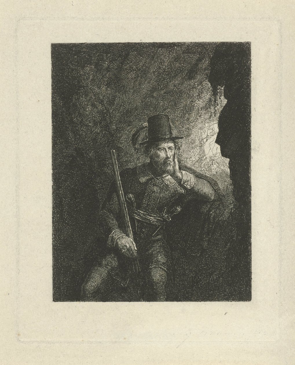 Ladrón armado en una cueva de George Gillis Haanen