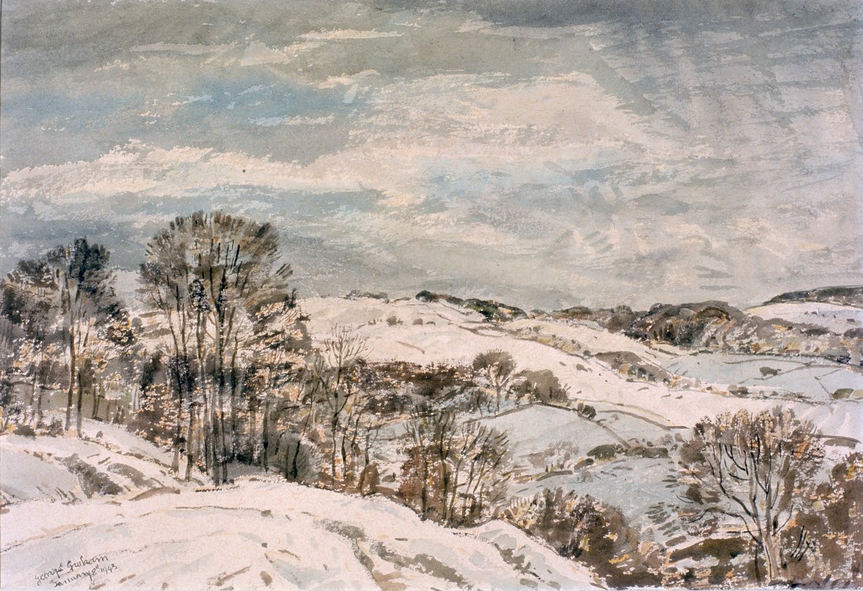 Winter in Wensleydale (lápiz y acuarela sobre papel) de George Graham