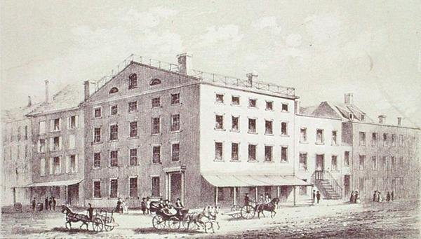 Taverna de Fraunce, en la esquina de las calles Broad y Peel, Ciudad de Nueva York de George Hayward