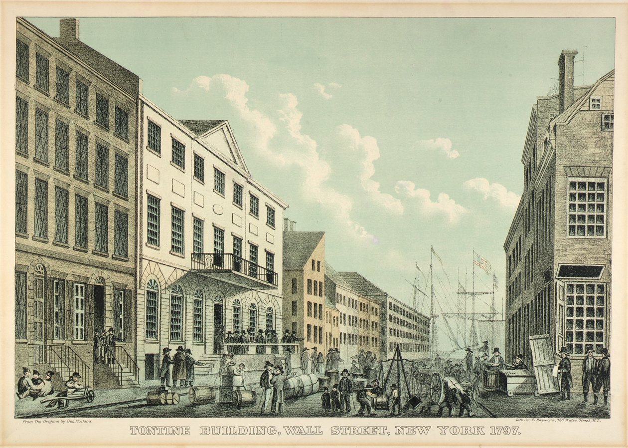 Edificio Tontine, Wall Street, Nueva York, 1797 de George Hayward
