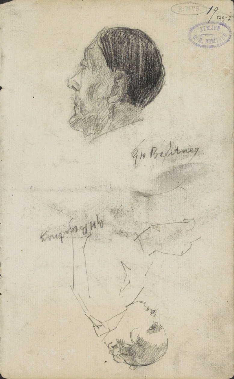 Estudios de dos figuras de George Hendrik Breitner (signed by artist)
