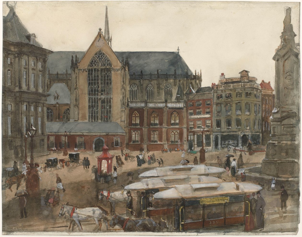 Plaza del Dam en Ámsterdam de George Hendrik Breitner