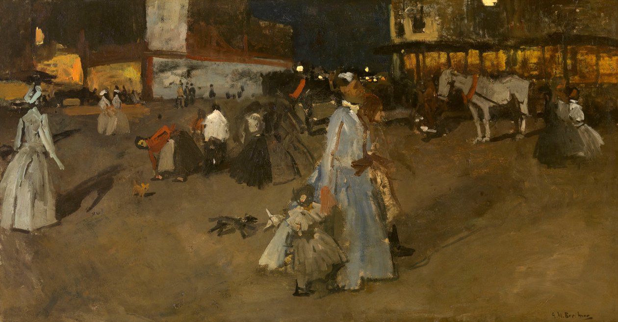 Atardecer en la plaza Dam de Ámsterdam de George Hendrik Breitner