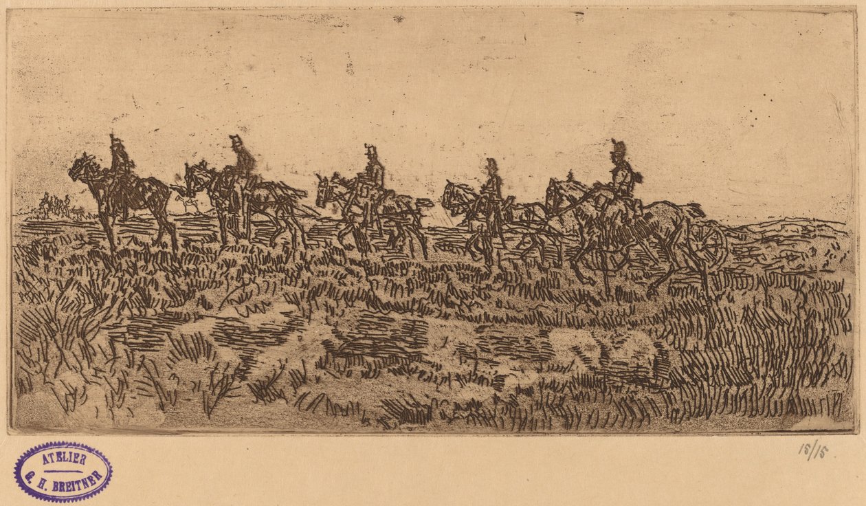 Húsares Cabalgando en Fila India de George Hendrik Breitner