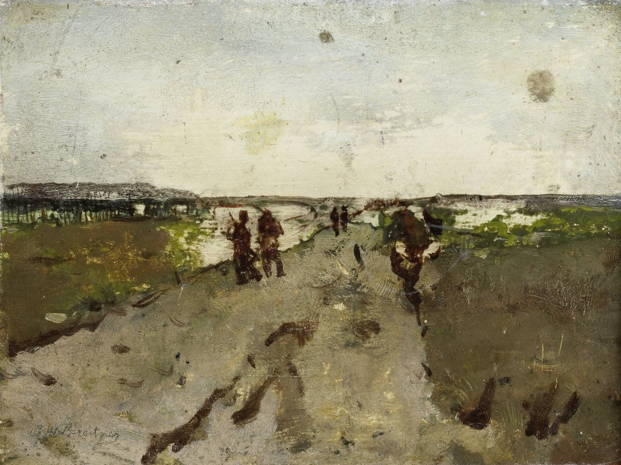 Paisaje cerca de Waalsdorp, con soldados en maniobra de George Hendrik Breitner