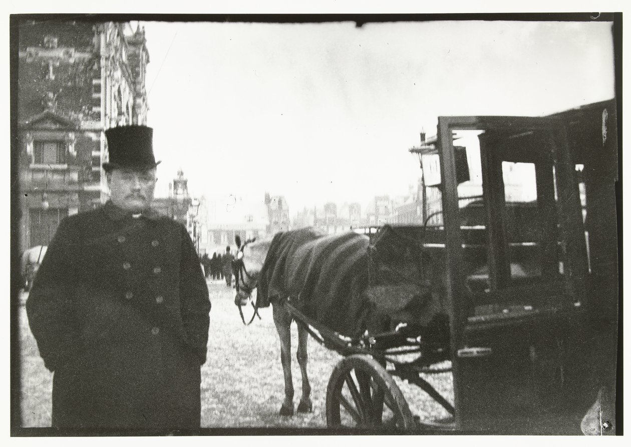 Caballos con carruaje en Leidseplein en Amsterdam de George Hendrik Breitner