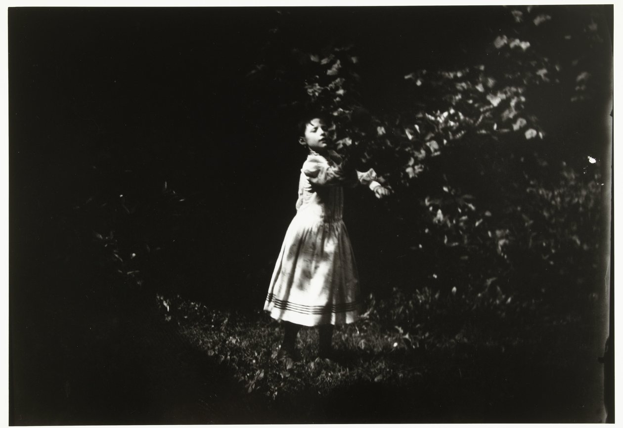 retrato, de, un, niña, en, un, jardín de George Hendrik Breitner