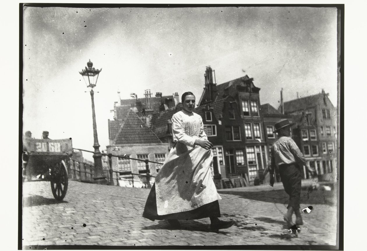 Vista de la calle en la intersección Lindengracht Lijnbaansgracht en Amsterdam de George Hendrik Breitner