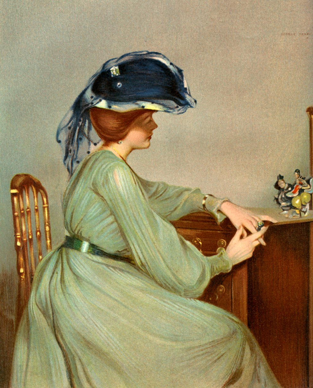 El velo azul, 1904 de George Henry