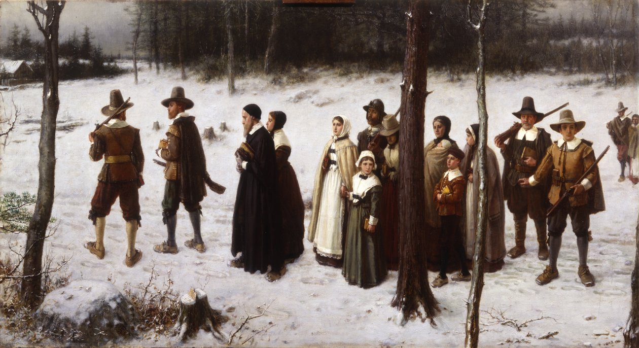 Peregrinos yendo a la iglesia, 1867 de George Henry Boughton