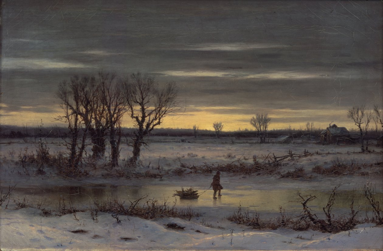 Crepúsculo de invierno cerca de Albany, 1858 de George Henry Boughton
