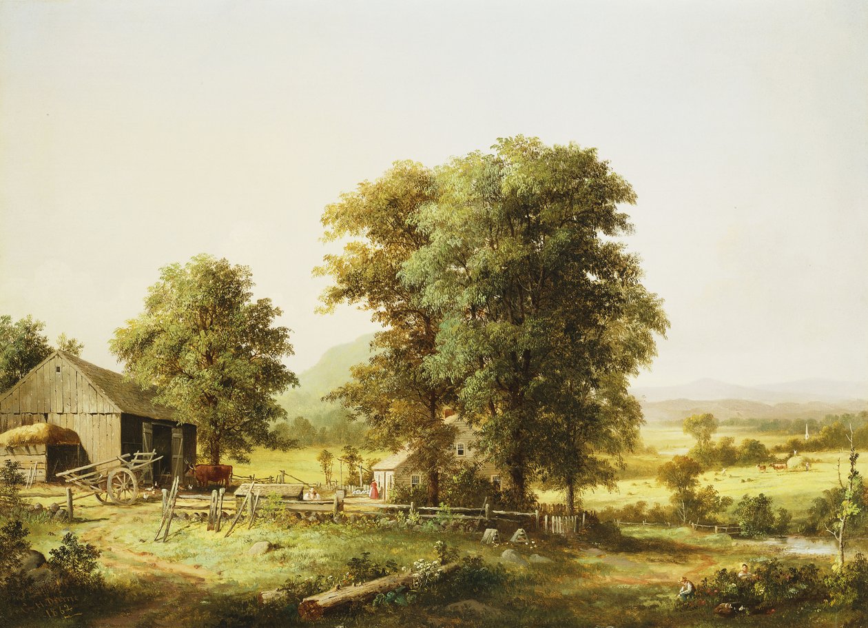 Escena de granja de verano, 1862 de George Henry Durrie