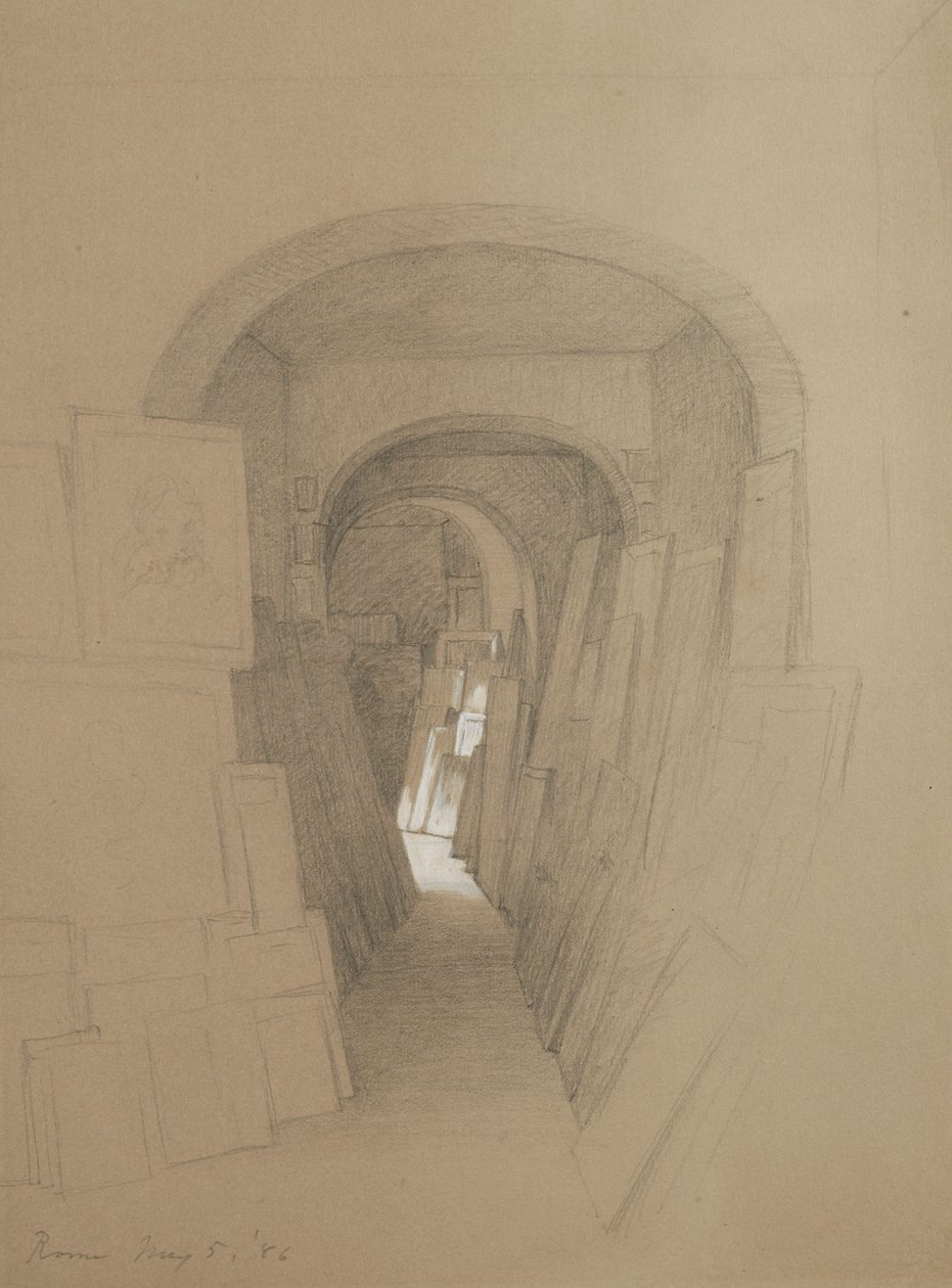 Sin título - Estudio del artista, Roma, 1886 de George Henry Hall