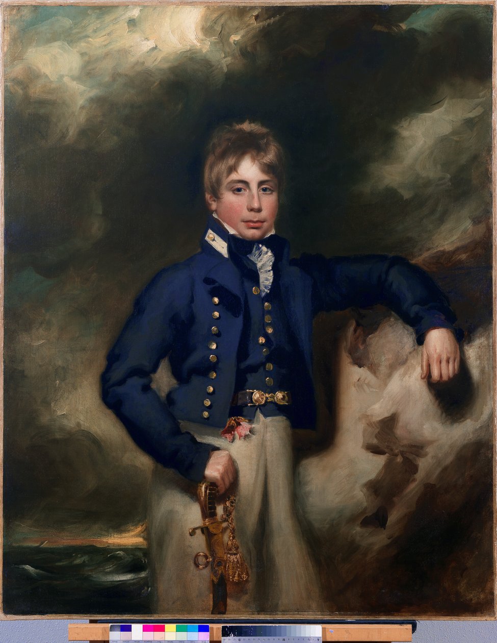 Retrato de tres cuartos de longitud de John Windham Dalling RN, como guardiamarina de George Henry Harlow