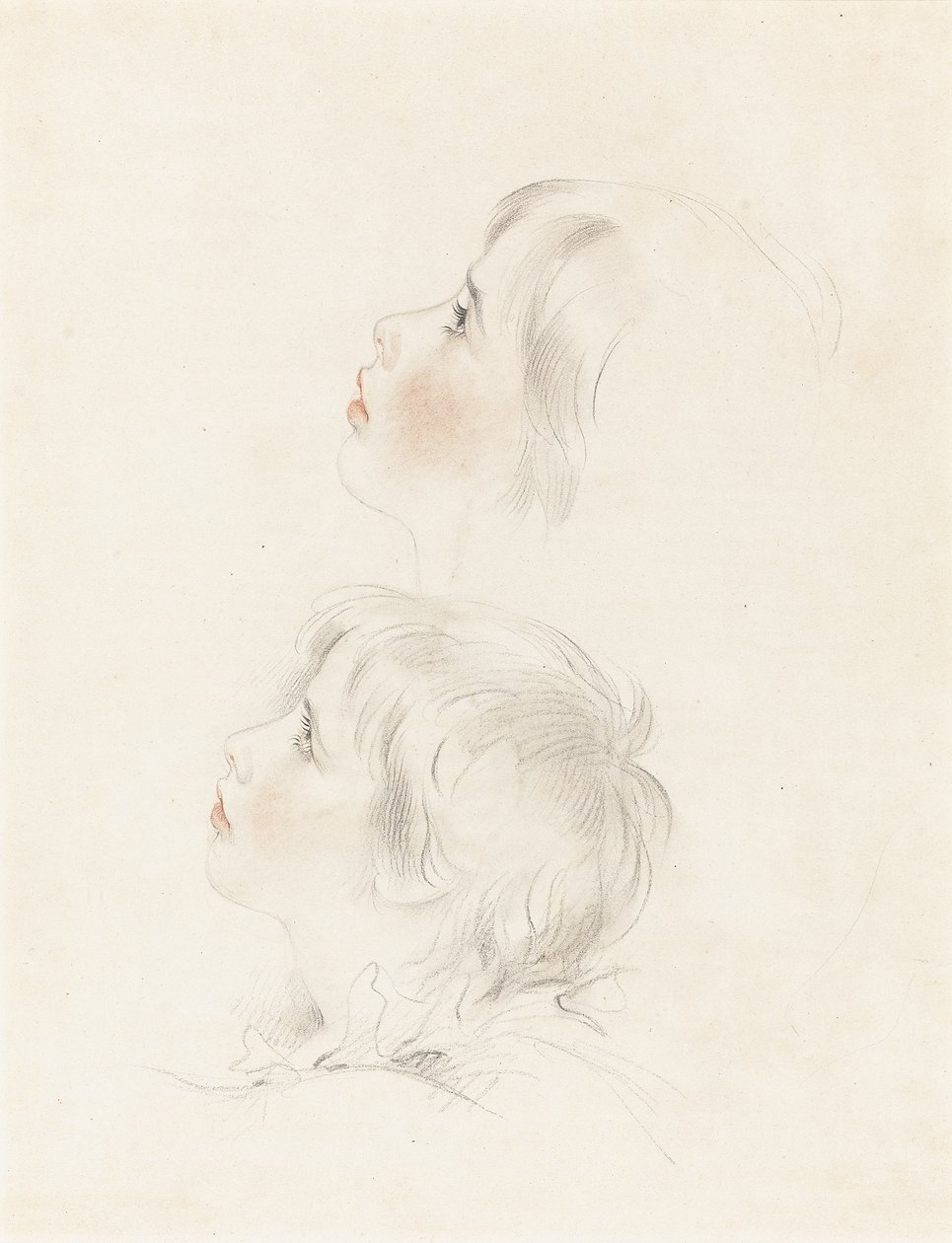 Dos estudios para Arturo de "Rey Juan" de Shakespeare de George Henry Harlow