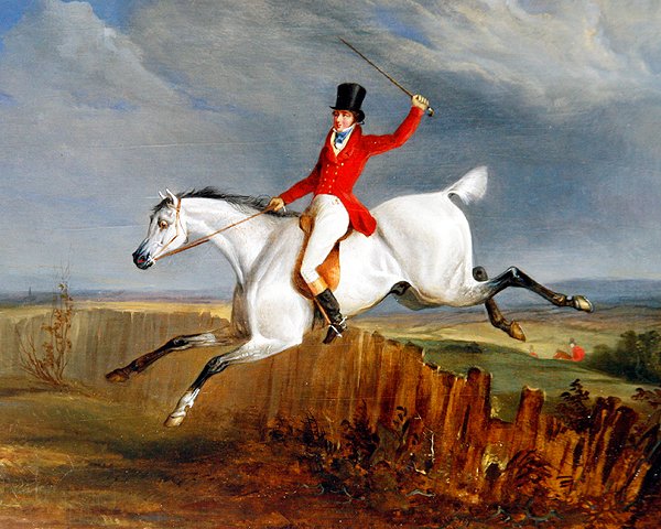 Caballero en su cazador gris de George Henry Laporte