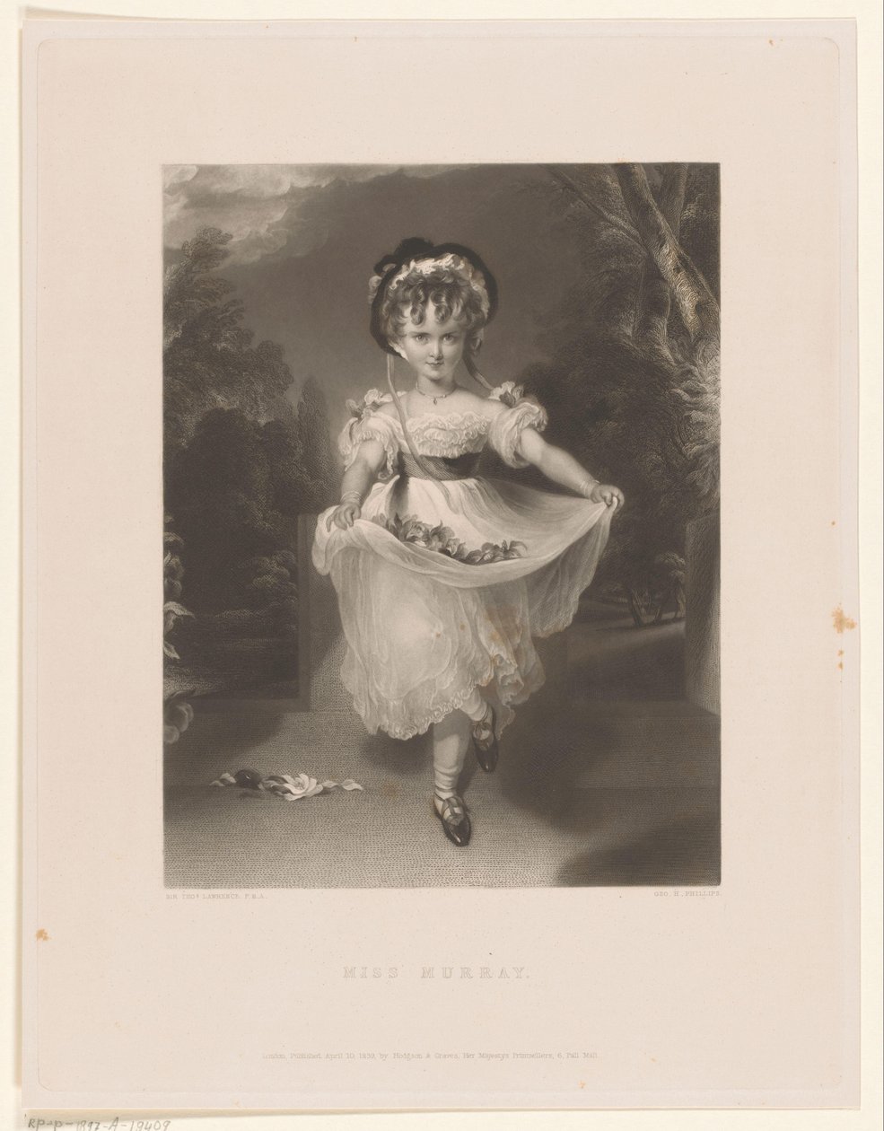 Portret de Louisa Georgina Augusta Anne Murray Miss Murray (título sobre el objeto) de George Henry Phillips
