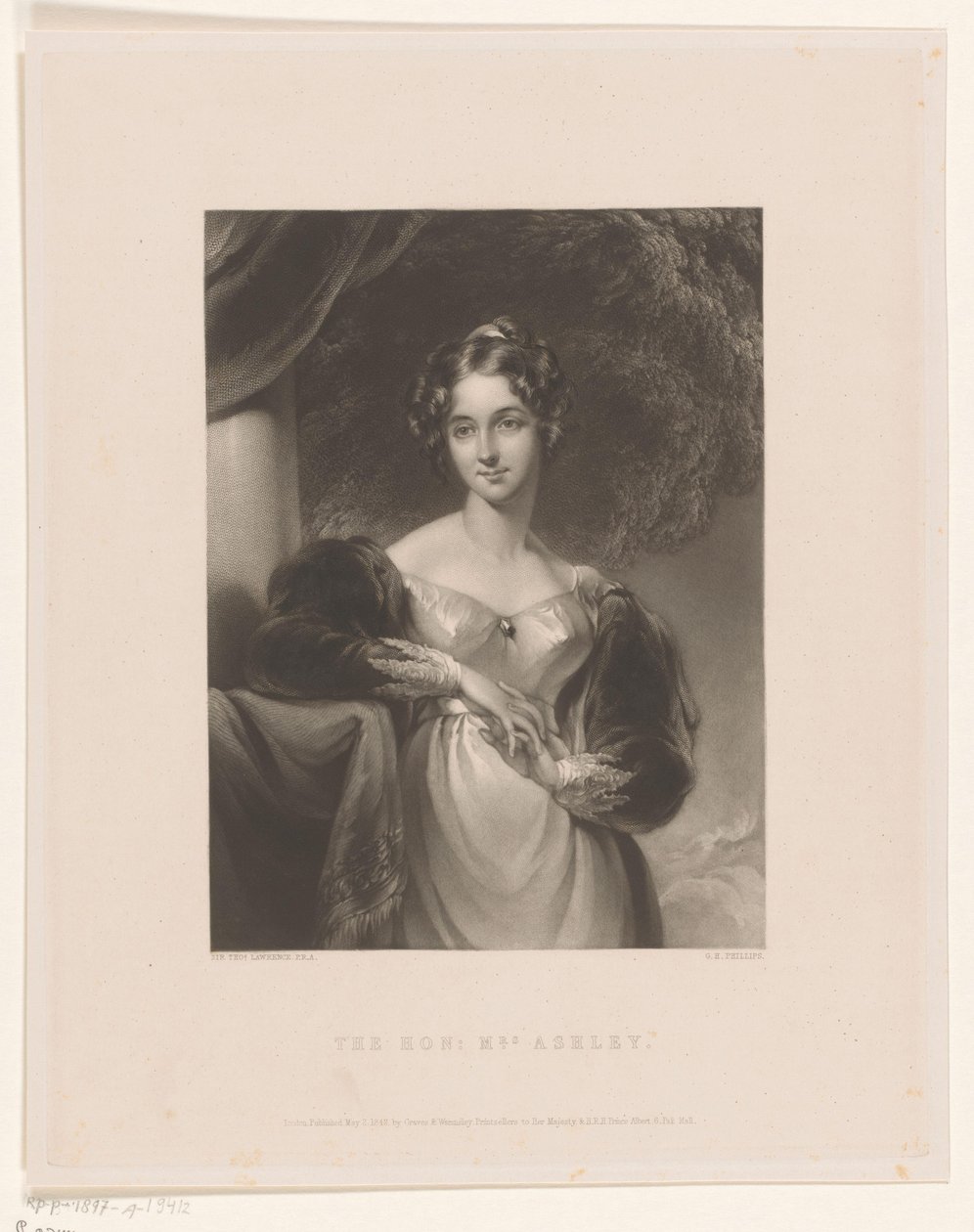 Portret de Maria Anne Ashley El Honorable Sra. Ashley (título sobre el objeto) de George Henry Phillips