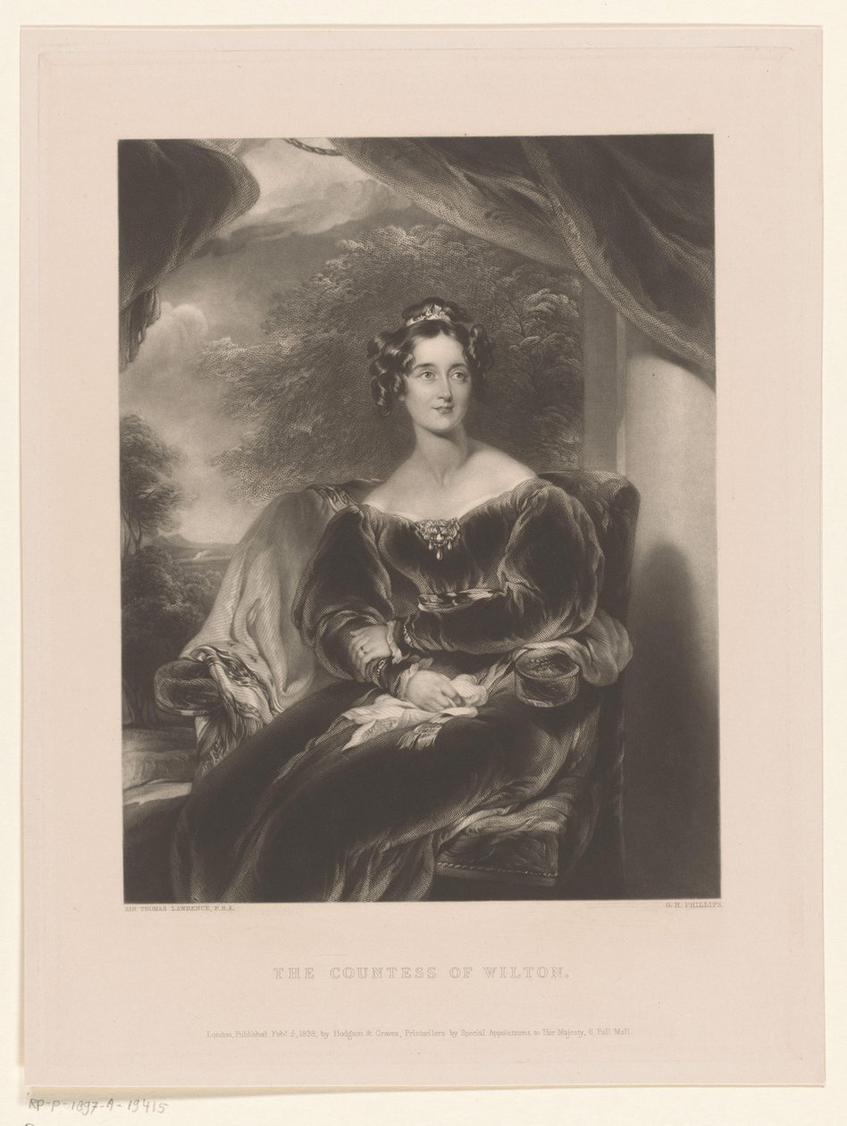 Portarretrato de Mary Margaret Stanley La condesa de Wilton (título sobre objeto) de George Henry Phillips