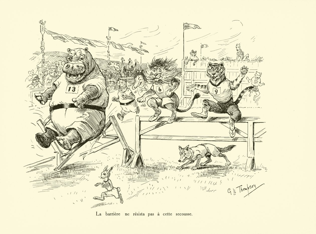 La barrera no resistió el impacto (litografía) de George Henry Thompson