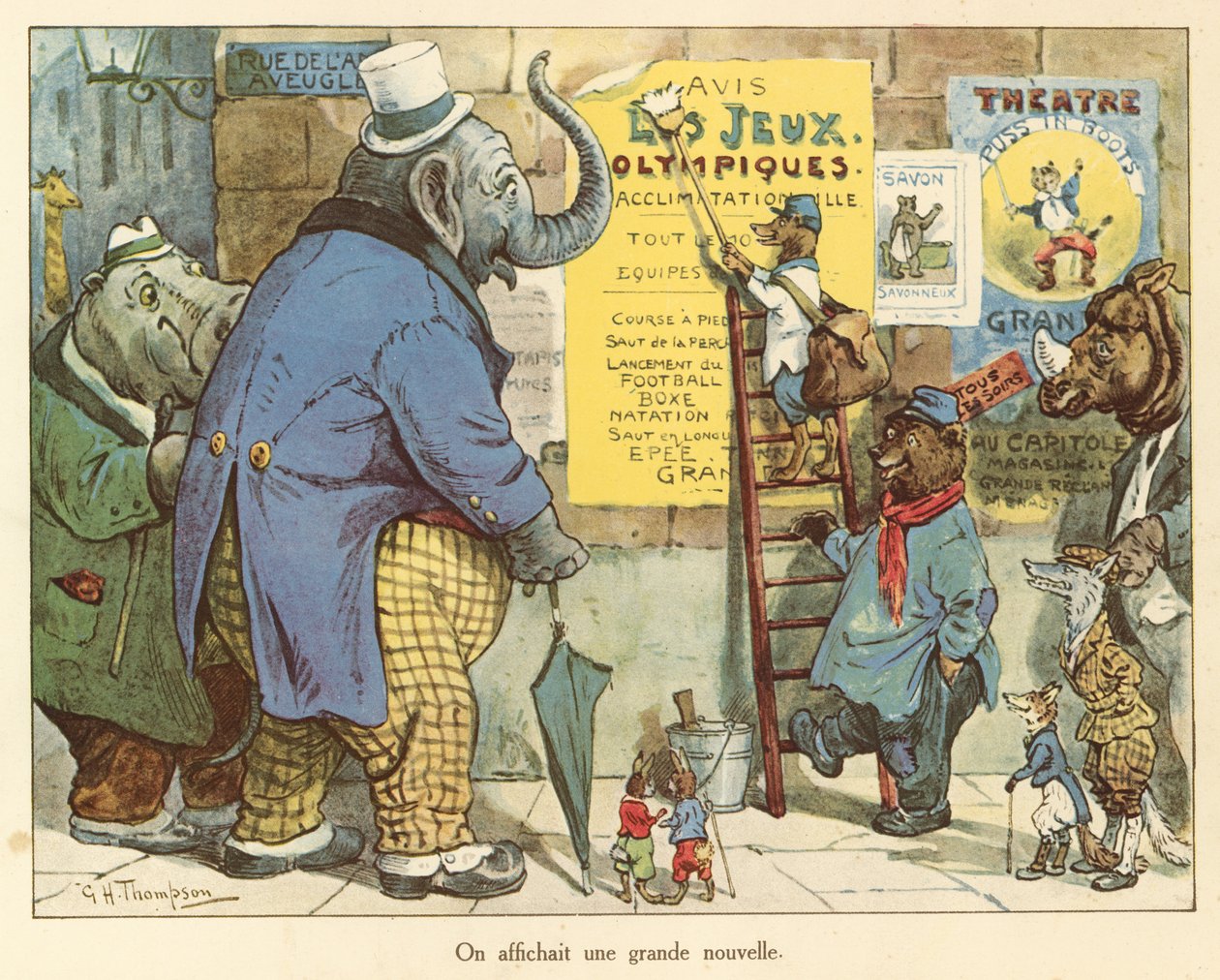 Publicamos una gran noticia (litografía en color) de George Henry Thompson