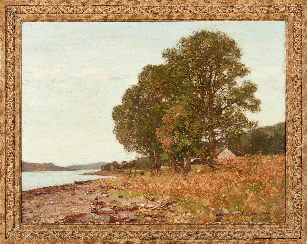 Al borde del lago, otoño (óleo sobre lienzo) de George Houston